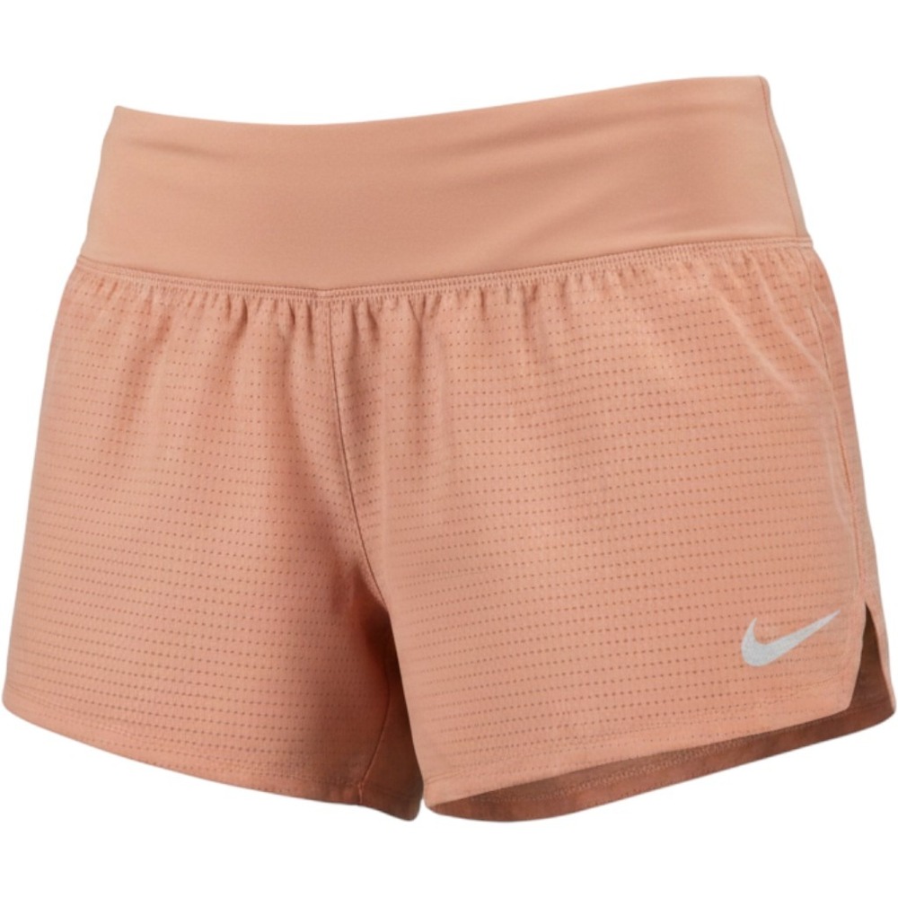 Nike Dri Fit Womens Running Shorts Peach Perforated Logo Size L Workout Casual
